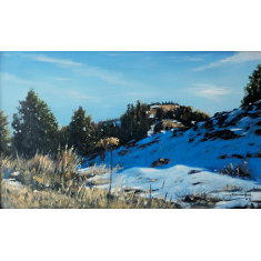 Kamran Ahmed, Silence of Mountain, 11 x 7 Inch, Oil On Canvas, Landscape Painting, AC-KMA-025 Kamran Ahmed, Silence of Mountain, 11 x 7 Inch, Oil On Canvas, Landscape Painting, AC-KMA-025